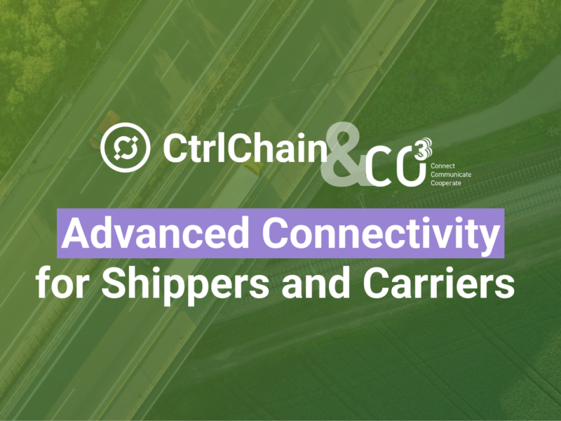 CtrlChain and CO3 Launch Advanced Connectivity Feature for Shippers and Carriers